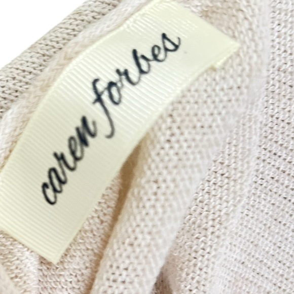 Caren Forbes lightweight Cream open back Crew Neck Sweater size medium - Picture 9 of 10